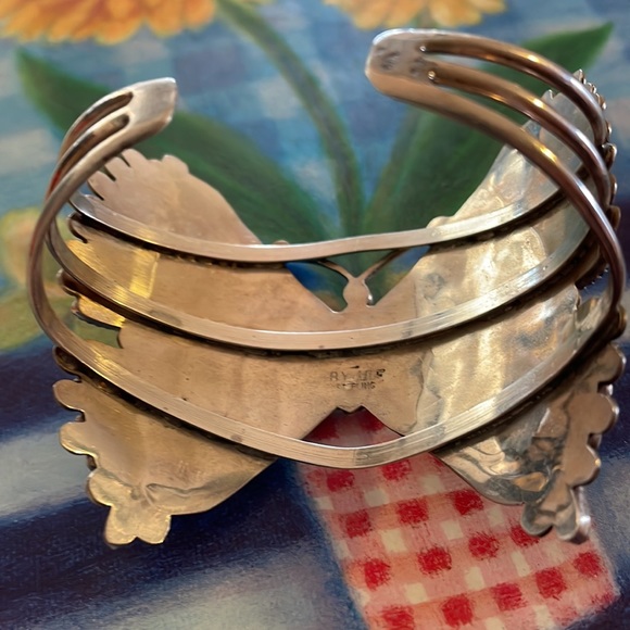 Unique Sterling and turquoise butterfly bracelet. - Picture 3 of 5